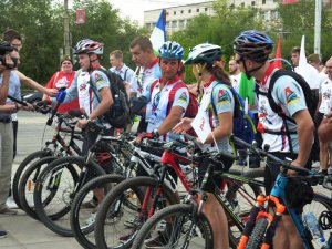 Волгоград стал точкой отсчета заключительного этапа  профсоюзного международного велопробега